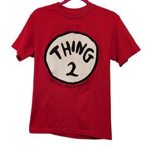 Universal Studios Thing‎ 2 Graphic T-Shirt Dr. Seuss Halloween Costume Red